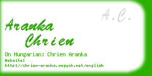 aranka chrien business card